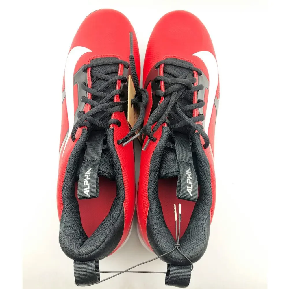 Nike Men's Alpha Menace 4 Shark Football Cleats Size 9.5 Red White NWOB